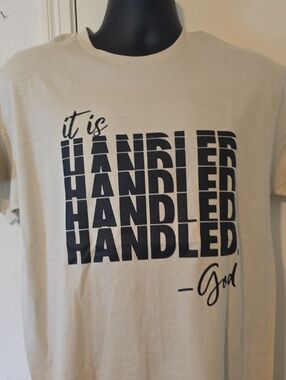 It Is Handled Graphic Tee - Beige / Black